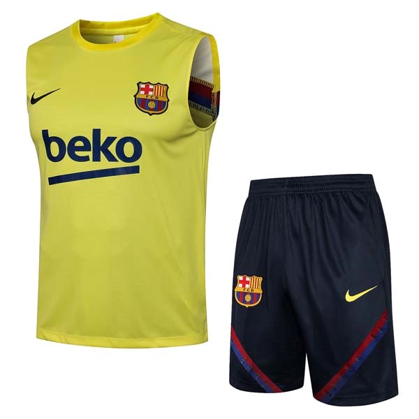 Camiseta Barcelona Conjunto Completo Sin Mangas 2022 Amarillo